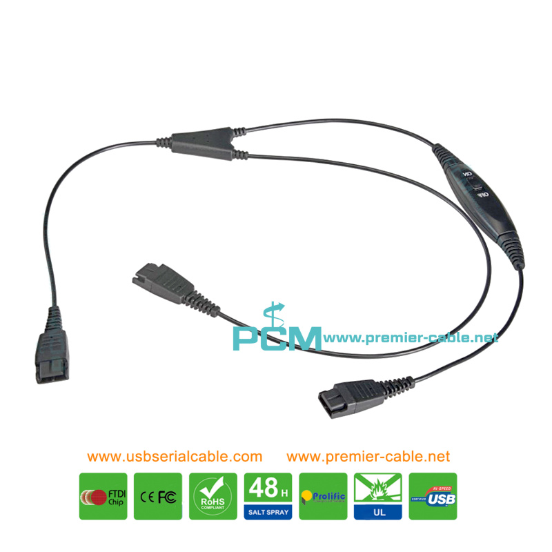 QD Quick Disconnect Jabra Headset Y Splitter Cable