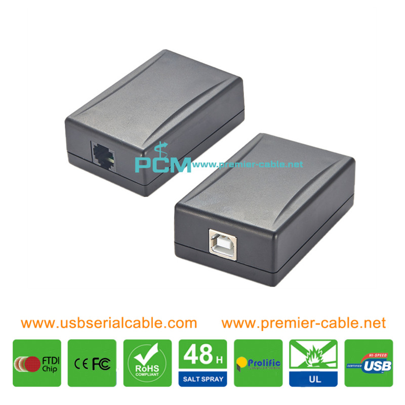 RJ9 to Type B USB Barcode Scanner Printer Box Adapter