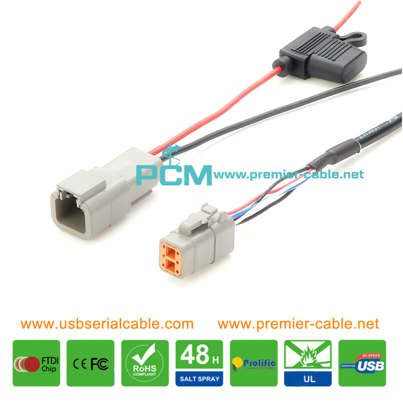 Engine Gearbox DT06 6 Way Pigtail Cable with Fuse